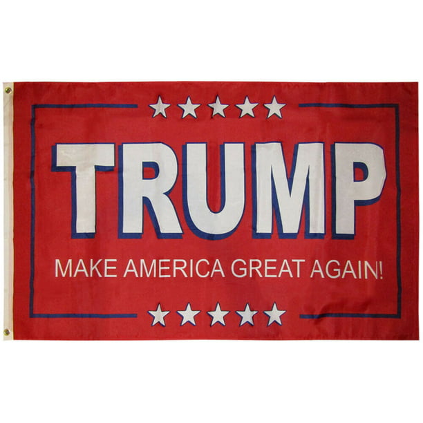 Trump For President 2020 White 100D Woven Poly Nylon 3x5 3'x5' Flag Grommets 